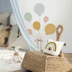 6 ballons en bois + fil de jute