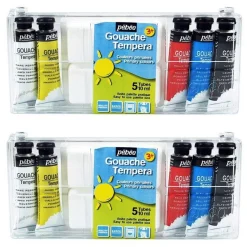 2 boîtes de 5 tubes de peinture gouache + palette - 5 x 10 ml