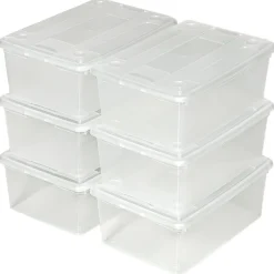 6 boîtes de rangement plastique