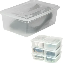 6 boîtes de rangement plastique