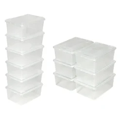 12 boîtes de rangement plastique