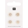 4 boutons en noix de coco - 10 mm
