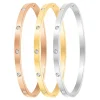 3 Bracelets en acier inoxydable SC Crystal ornés de Cristaux scintillants