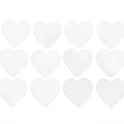 12 coeurs en bois blanc - grand 40 mm