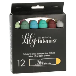 12 crayons de peinture à l'huile - Couleurs pastel