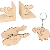 4 décorations chambre enfant en bois - Eléphant