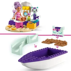 10786 Gabby et la Maison Magique Le Bateau et le Spa de Gabby et Marine, Set avec Salon de Beauté, Figurines et Accessoires, Jouet pour Filles, Garçons, Enfants Dès 4 Ans
