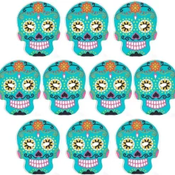60 masques plats en carton à colorier - Calavera mexicaine