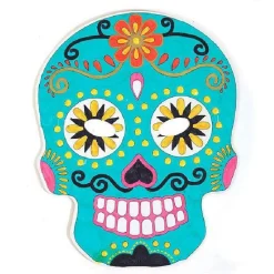 60 masques plats en carton à colorier - Calavera mexicaine