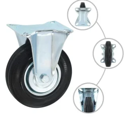 16 pcs Roulettes fixes 125 mm