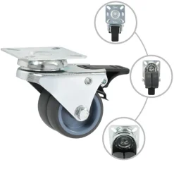 16 pcs Roulettes pivotantes doubles 50 mm