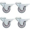 4 pcs Roulettes pivotantes a trou de boulon a double frein 50mm
