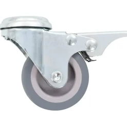 4 pcs Roulettes pivotantes a trou de boulon a double frein 50mm