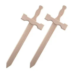 2 épées en bois 39 x 13 cm