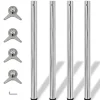 4 pieds de table reglables en hauteur 870 mm Chrome