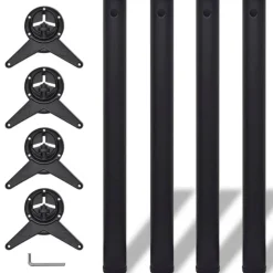 4 pieds de table reglables en hauteur 710 mm Noir