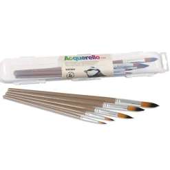 5 pinceaux aquarelle pointe ronde