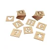 30 pochoirs en bois 6 x 6 cm - Alphabet