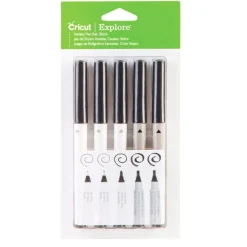 5 stylos noirs Cricut - pointes 0,4 à 2 mm