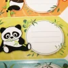 12 étiquettes adhésives scolaires - Rectangle - Pandas