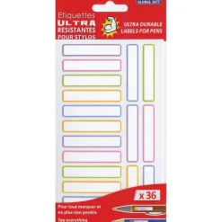 36 étiquettes plastifiées - Couleurs pastels - Ultra-résistantes