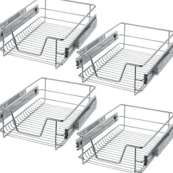 4 tiroirs de rangement téléscopiques