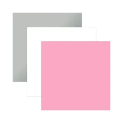 3 vinyles permanents 91 x 33 cm - blanc, argenté, rose clair