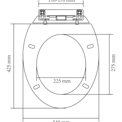Abattant WC a fermeture en douceur Blanc Ovale