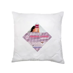 ABEIL Oreiller a memoire de forme matelasse 60x60 cm blanc