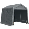 Abri de jardin - tente de stockage - abri de vélo - 2 portes zippées - dim. 280L x 240l x 240H cm - métal PE gris