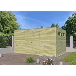 Abri de jardin en bois QBH2 420X300 - traité autoclave en autoclave - 12m2