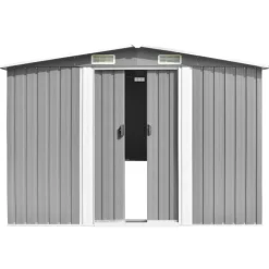 Abri de jardin Gris 257x779x181 cm Acier galvanise