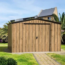 Abri de jardin métal - Imitation bois - 7,75m²