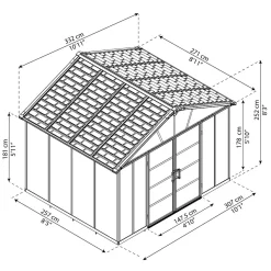 Abri de jardin résine - 7,9m² - YUKON