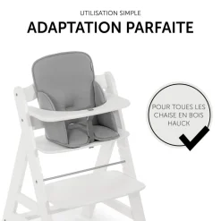 Accessoires de chaise haute en bois Alpha Cosy Comfort Stretch Gris