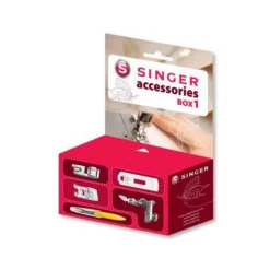 accessoires electromenager Box1 Lot de Pieds de Biche : Pied Ourleur Pour Zig-Zag Pied Presseur et Pied pour Fermetures Eclair
