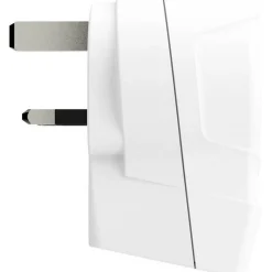 Adaptateur secteur de voyage Europe vers Grande Bretagne + Double chargeur USB - Blanc