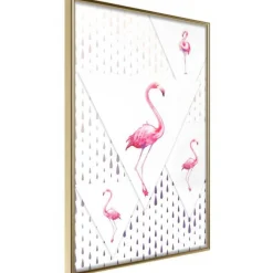 Affiche Murale Encadrée Flamingos and Triangles