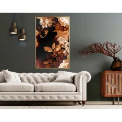 Affiche Murale Encadrée Flower Decoration in Sepia