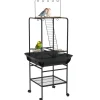 Aire de jeu perchoirs sur roulettes pour oiseaux perroquets gris foncé