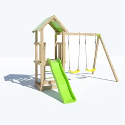 Aire de jeux avec toboggan - Bois - H1,90m - EASY XPERIENCE