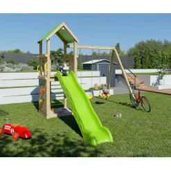 Aire de jeux avec toboggan - Bois - H2,20m - SMART XPERIENCE