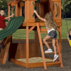 Aire de jeux avec tour et toboggan - Bois - H2m40 - Atlantic