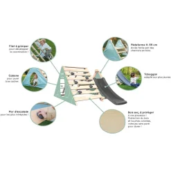 Aire de jeux bébé avec toboggan - Bois - H91cm - OLYMPIC HERCULE