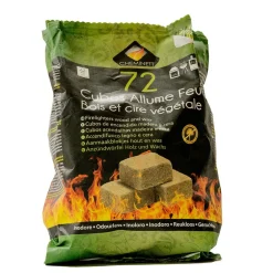Allume feu cubes bois 100% naturel 72 pcs