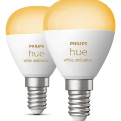 Ampoule LED connectée HUE White Ambiance E14 Luster 5.1W x2