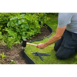 Ancres pour bordure de jardin - PP, noir x10