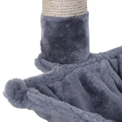 Arbre à chat 3 griffoirs grattoirs sisal naturel plateforme hamac et boule suspendue dim. 50L x 36l x 70H cm peluche haute densité 220 g/m² gris