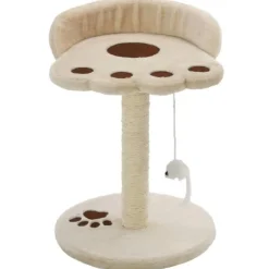 Arbre à chat avec griffoir en sisal 40 cm Beige et Marron