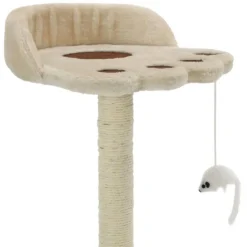 Arbre à chat avec griffoir en sisal 40 cm Beige et Marron